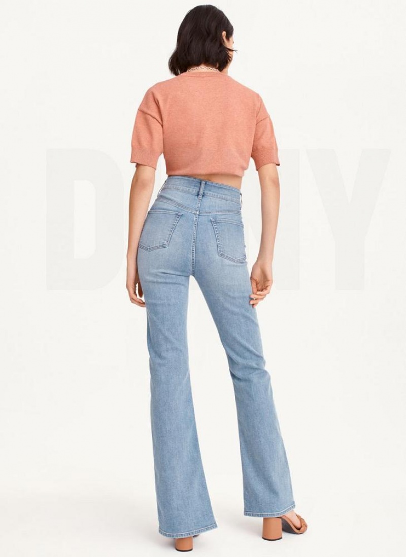 Indigo Wash Women's DKNY Split Hem Jeans | Australia-D1294