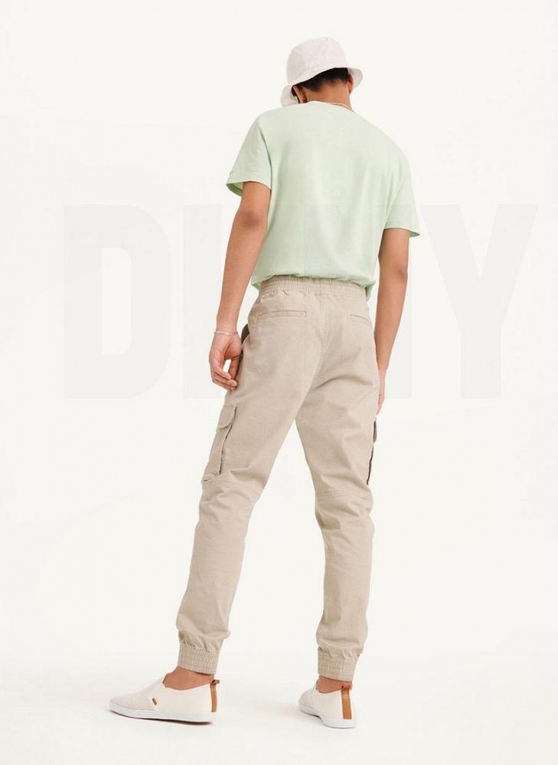 Khaki Men's DKNY Cargo Woven Joggers | Australia-D1394
