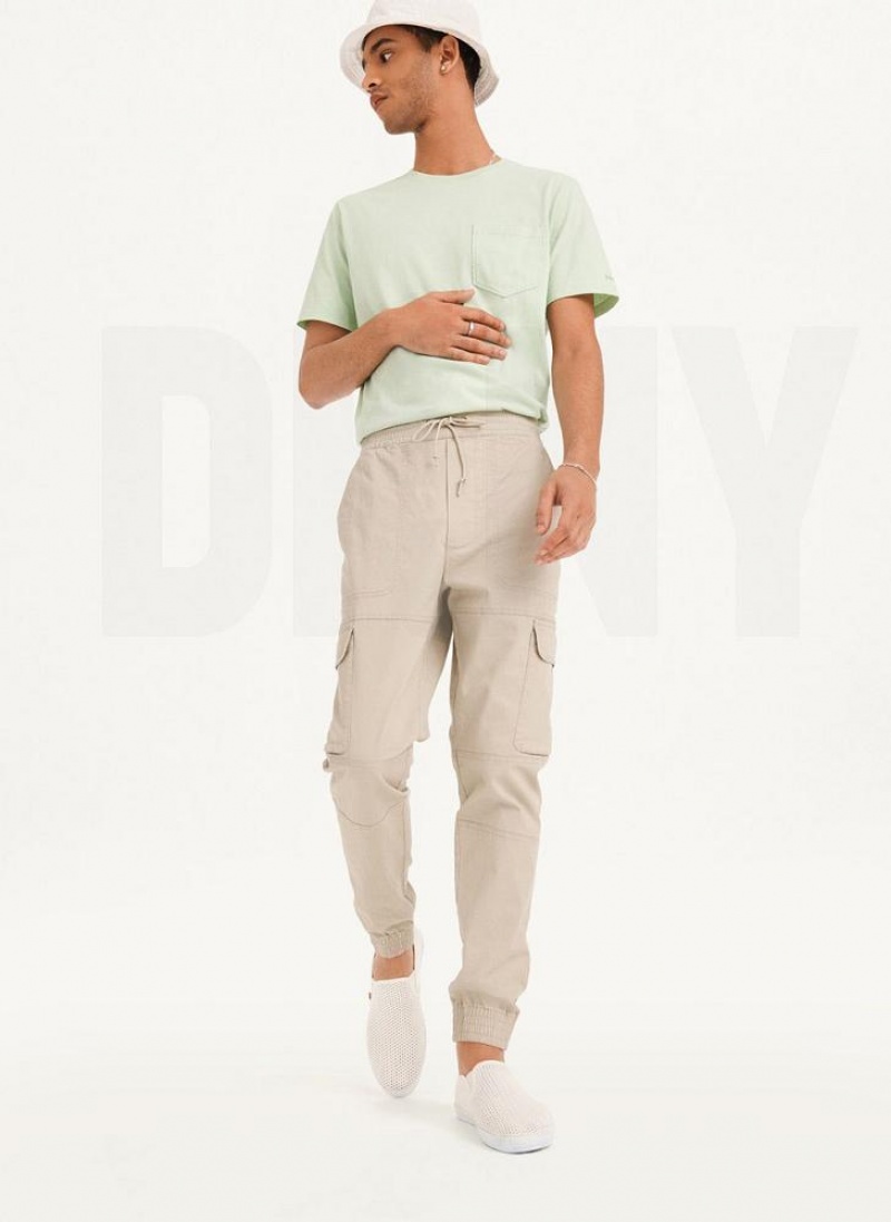 Khaki Men's DKNY Cargo Woven Joggers | Australia-D1394