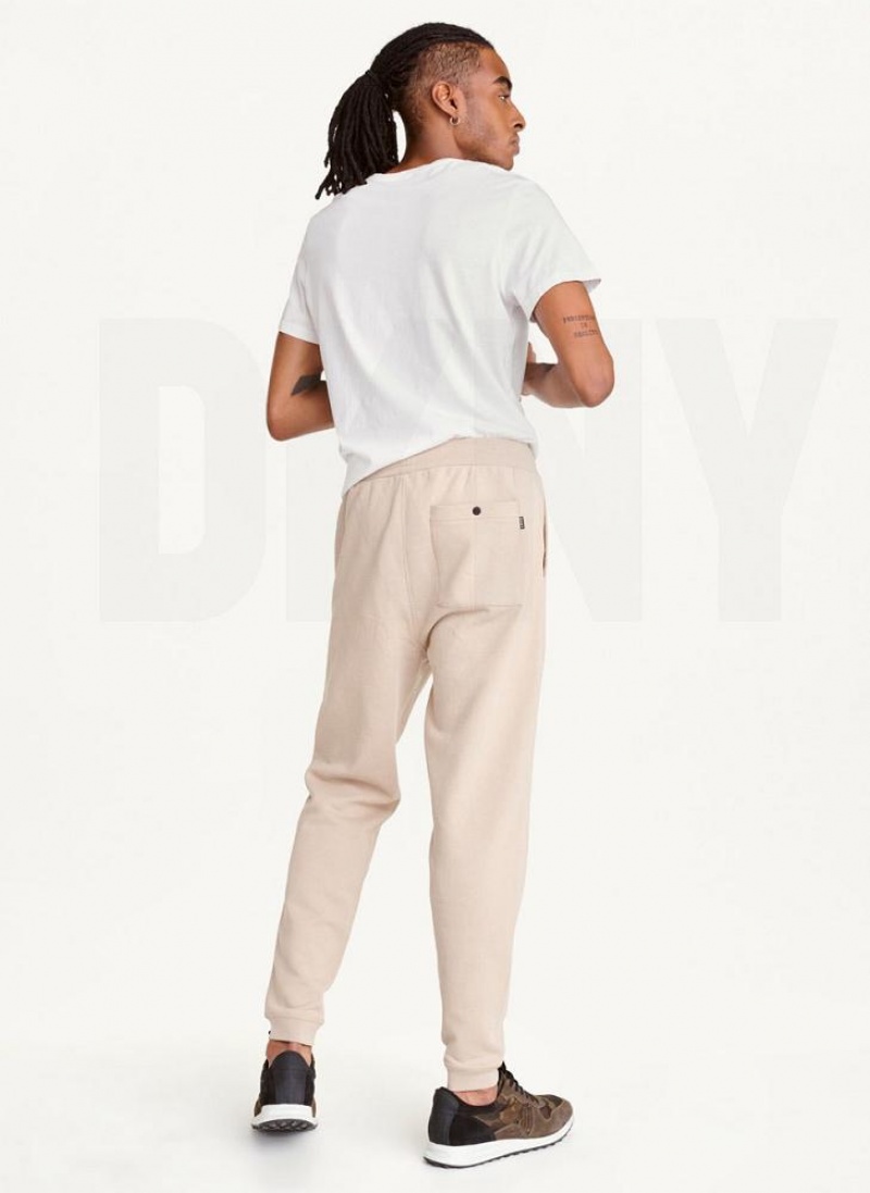 Khaki Men's DKNY Logo Pants | Australia-D0623