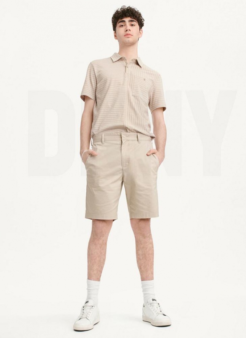 Khaki Men's DKNY Tech Shorts | Australia-D0682