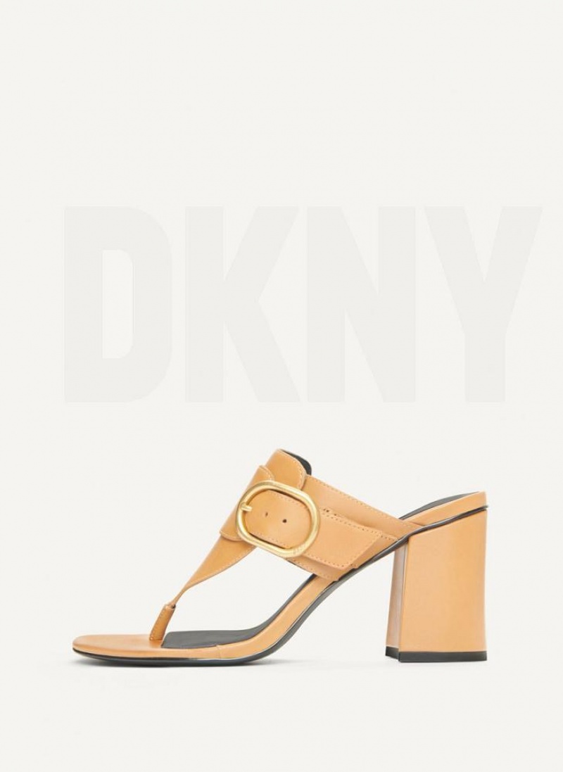 Khaki Women\'s DKNY Buckled Heels | Australia-D0739