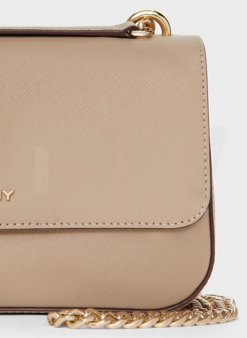 Khaki Women's DKNY Sina Flap Shoulder Bags | Australia-D0461