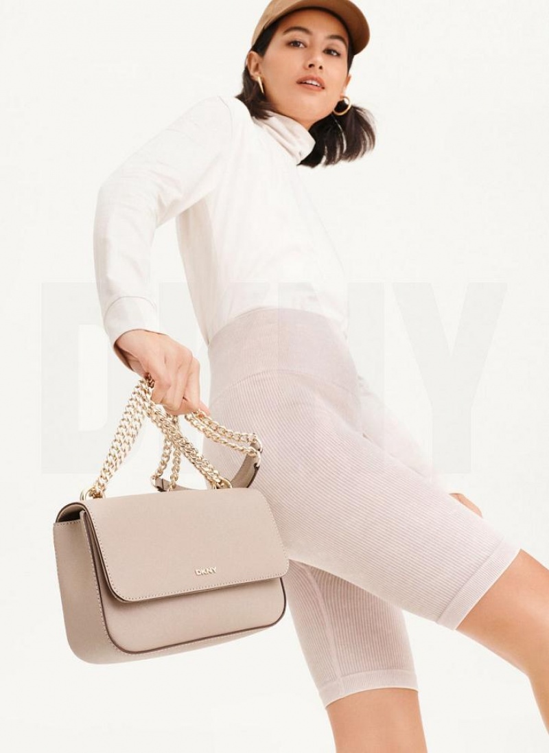 Khaki Women\'s DKNY Sina Flap Shoulder Bags | Australia-D0461