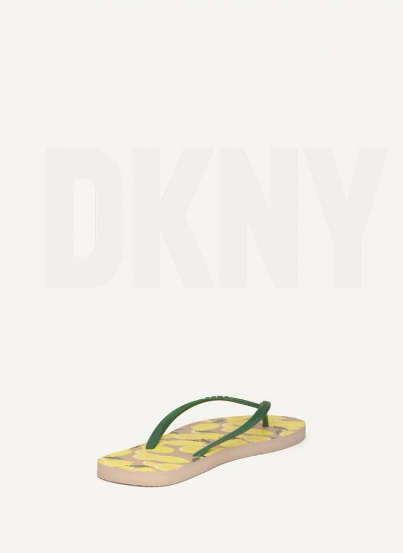 Lemon Men's DKNY Lemon Flip Flops | Australia-D0122