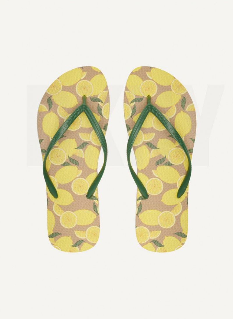 Lemon Men\'s DKNY Lemon Flip Flops | Australia-D0122