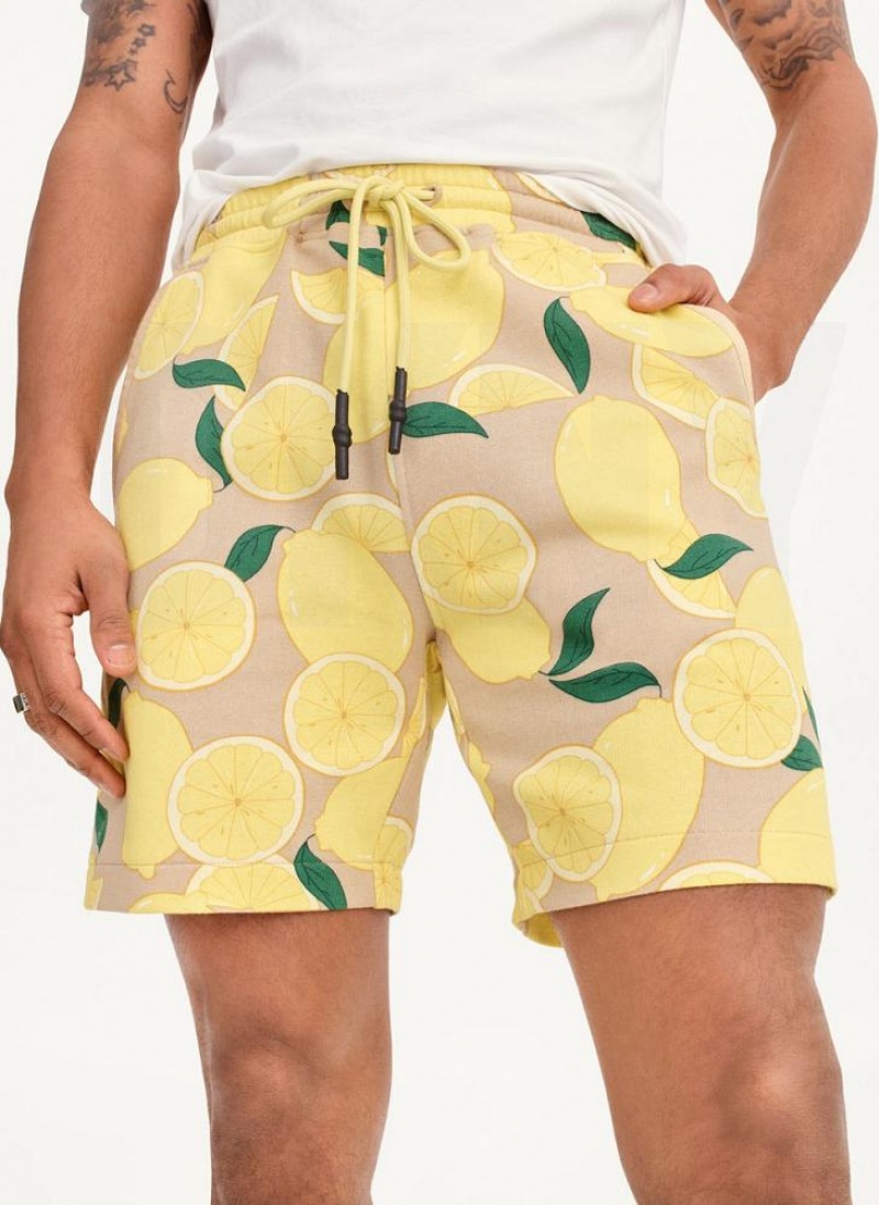 Lemon Men\'s DKNY Lemon Print Pull On Shorts | Australia-D0284