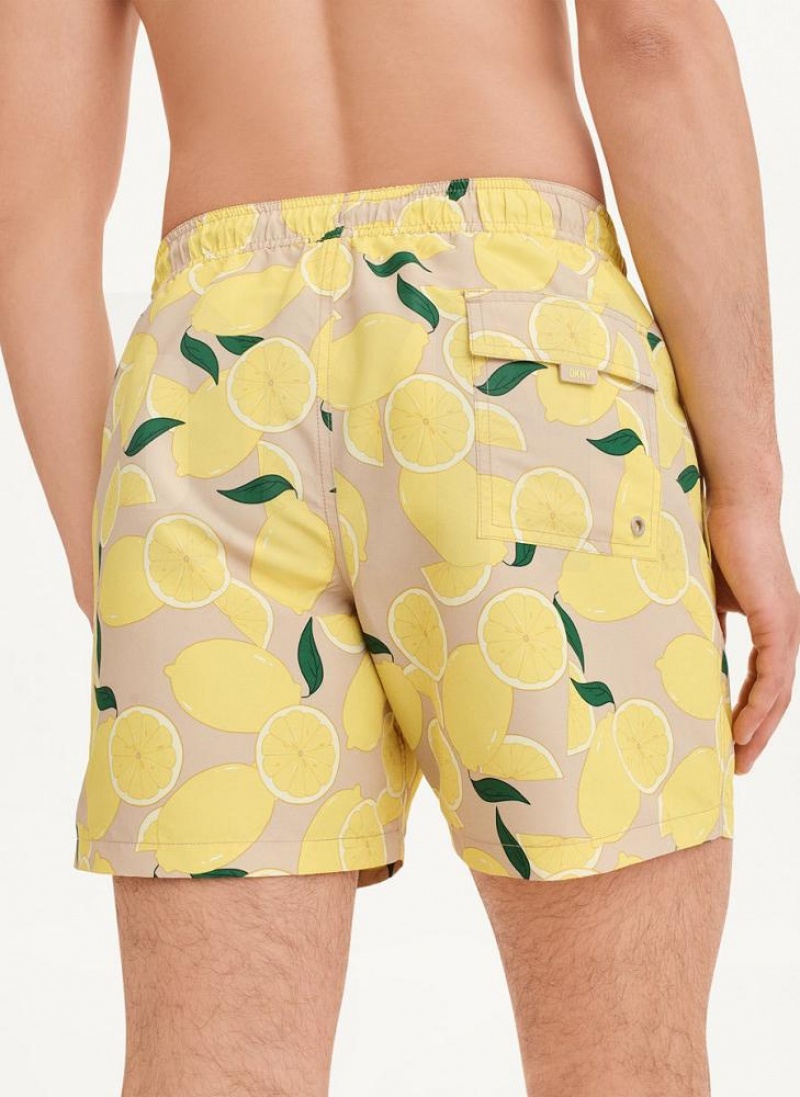 Lemon Men's DKNY Lemon Print Swims Shorts | Australia-D1906