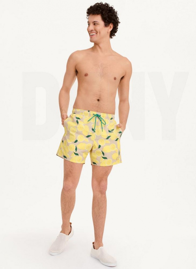 Lemon Men's DKNY Lemon Print Swims Shorts | Australia-D1906