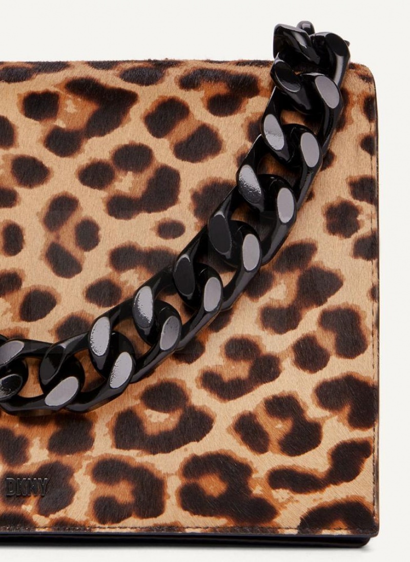 Leopard Women's DKNY Willow Chain Crossbody Bags | Australia-D1620
