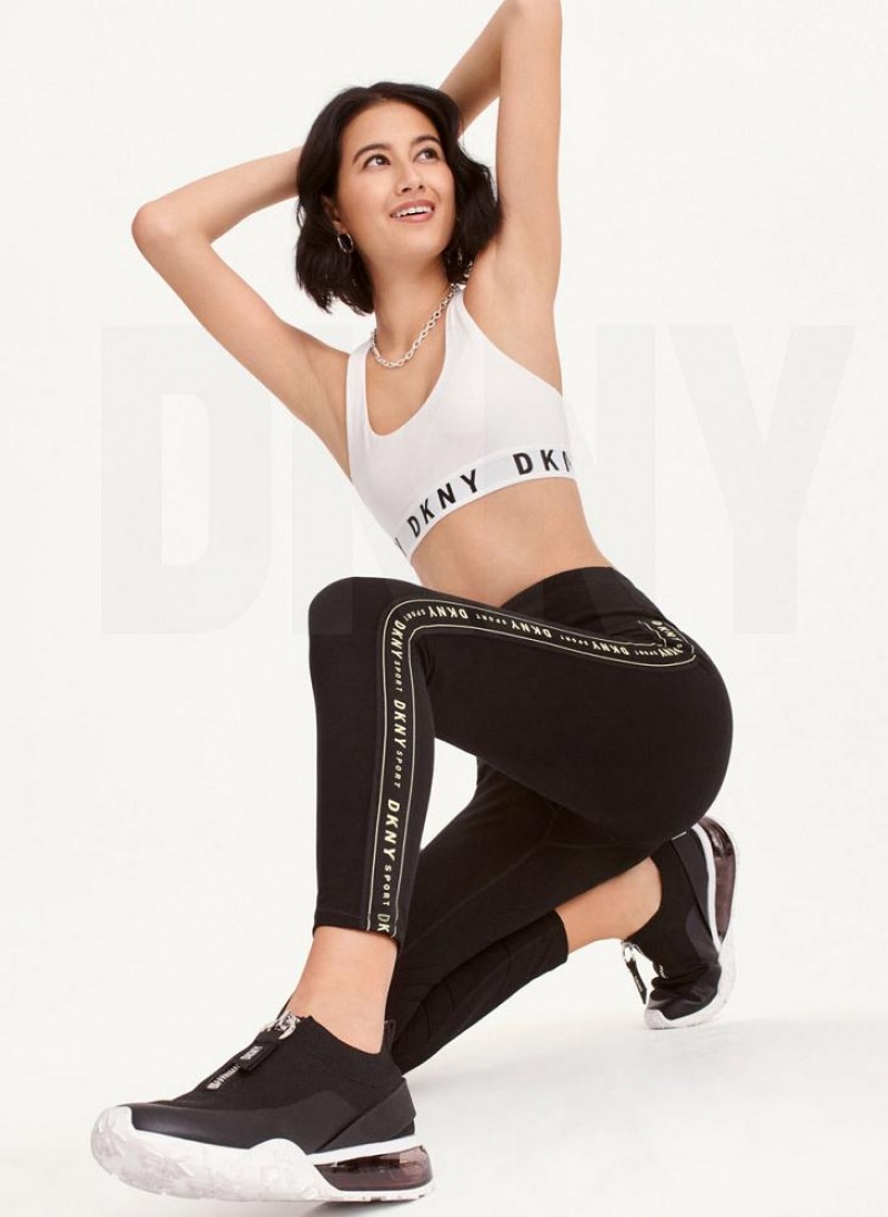 Light Green Women\'s DKNY High-waisted Logo Taping Leggings | Australia-D0150