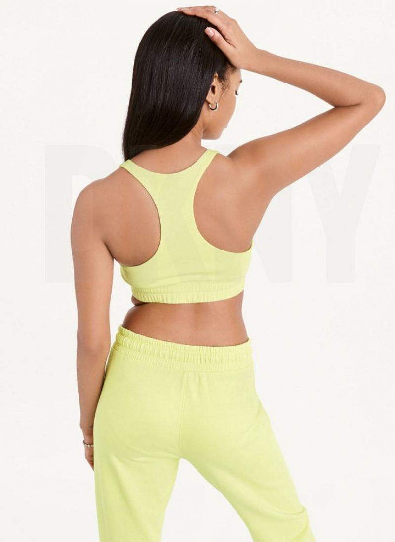 Light Green Women's DKNY Metallic Logo Bralette Tank Tops | Australia-D0399