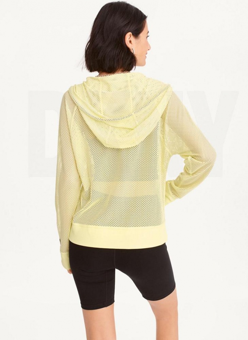 Light Green Women's DKNY Ozone Mesh Relaxed Full Zip Jackets | Australia-D1848