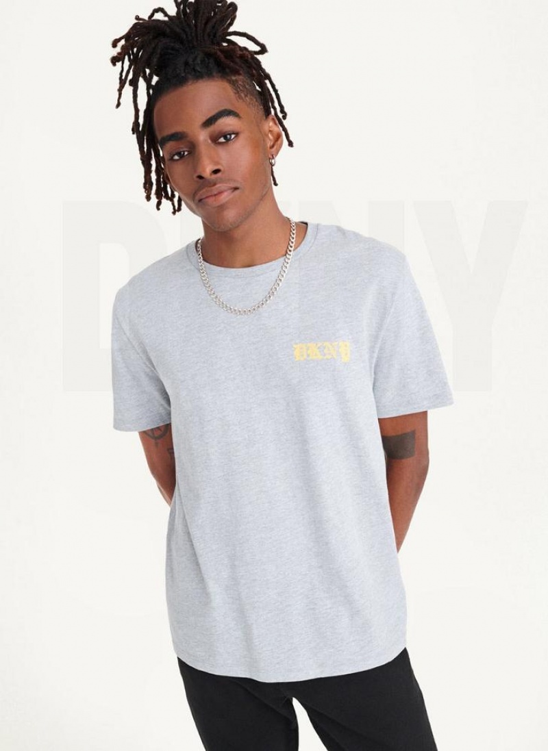 Light Grey Men\'s DKNY Don\'t Knock New York T Shirts | Australia-D0314