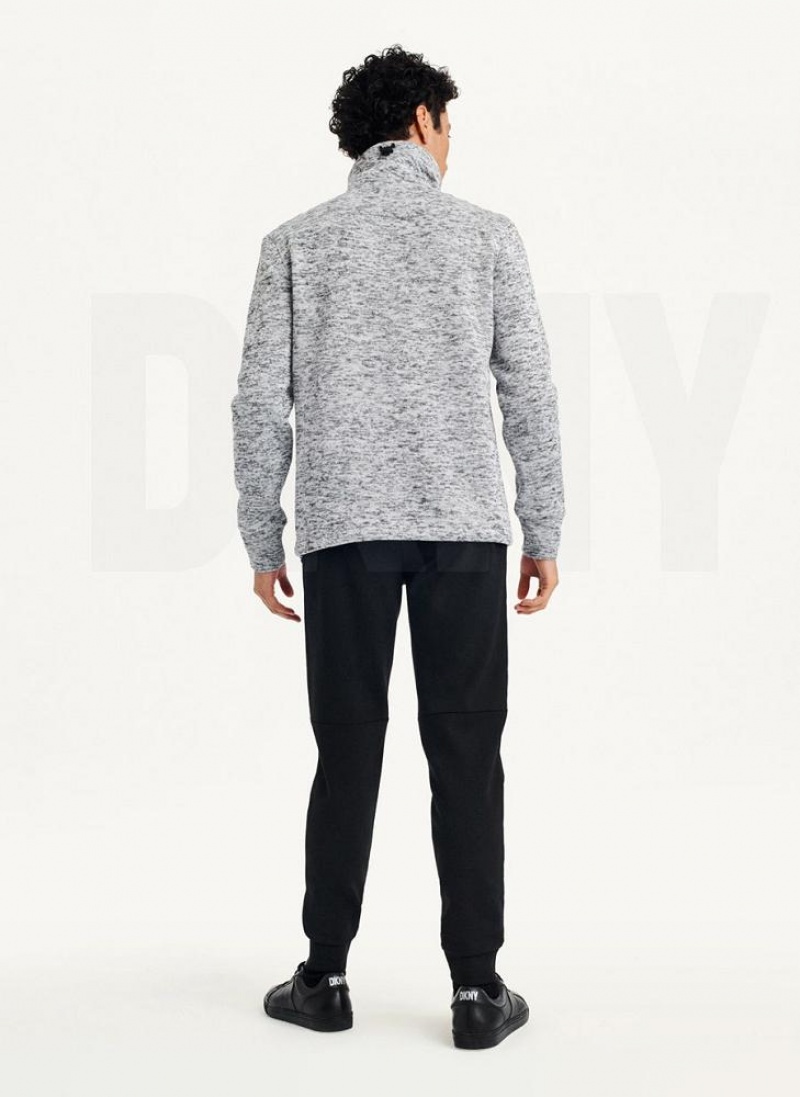 Light Grey Men's DKNY Funnel Neck Pullover Sweatshirts | Australia-D0121