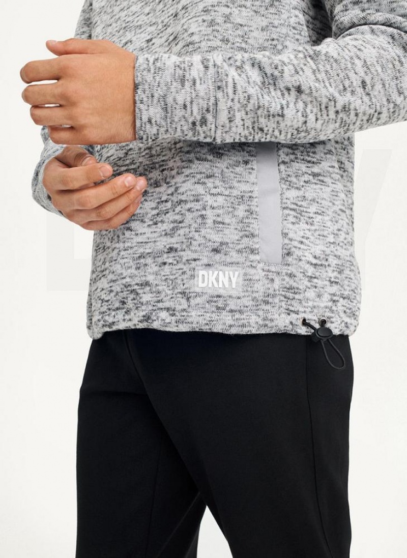 Light Grey Men's DKNY Funnel Neck Pullover Sweatshirts | Australia-D0121