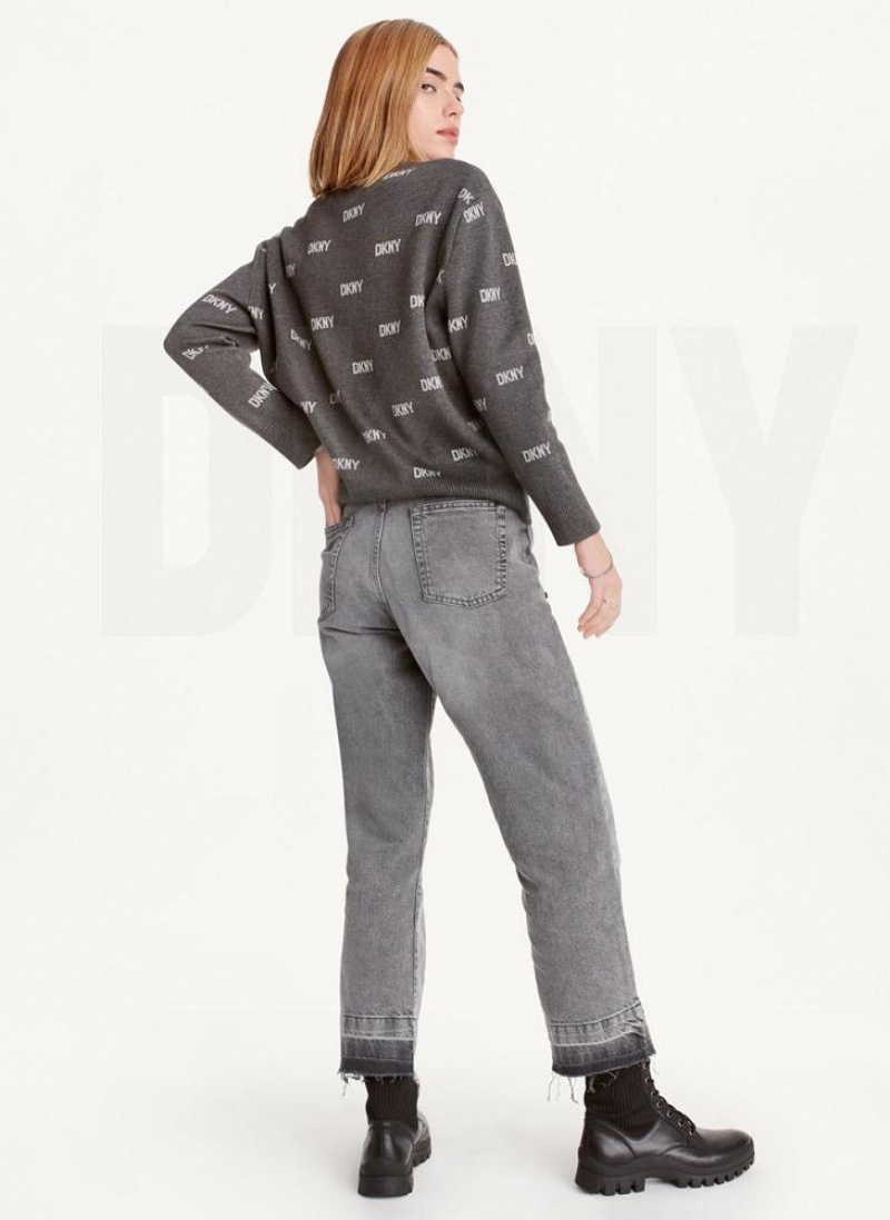 Light Grey Wash Women's DKNY Kent High Rise Straight Leg Jeans | Australia-D1118