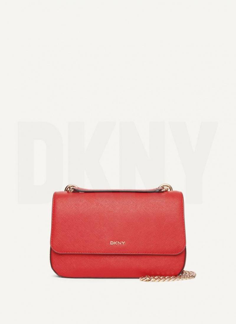 Light Red Women's DKNY Sina Flap Shoulder Bags | Australia-D0922
