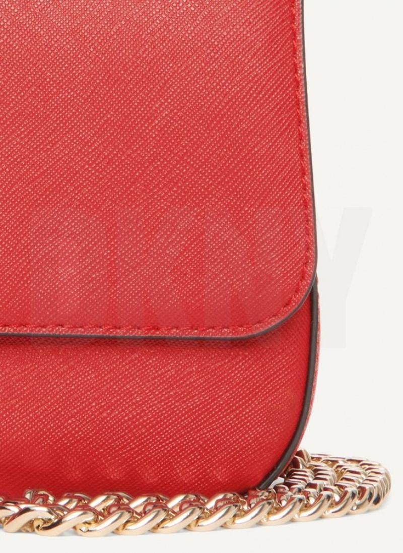Light Red Women's DKNY Sina Flap Shoulder Bags | Australia-D0922