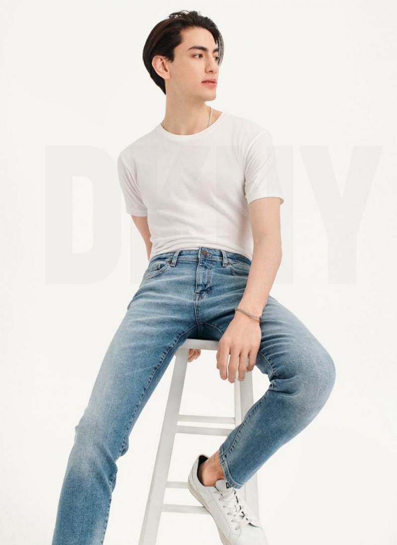 Light Wash Men's DKNY Skinny Light Wash Denim Jeans | Australia-D0839