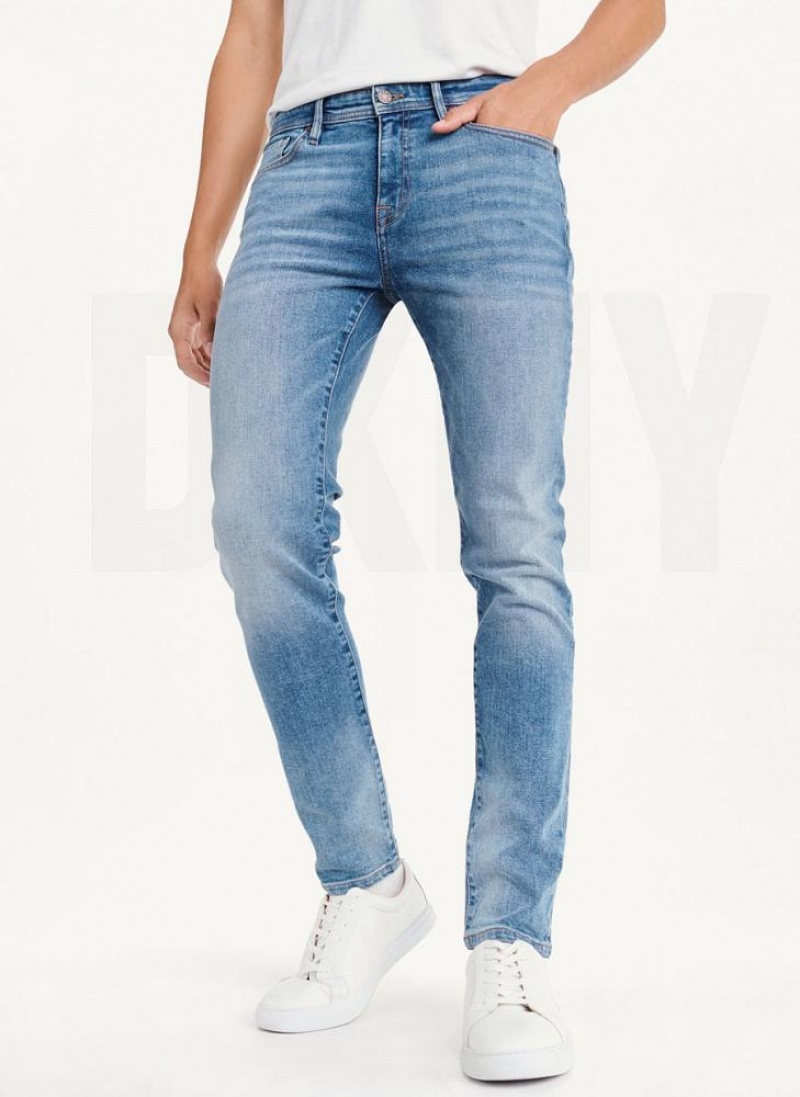 Light Wash Men\'s DKNY Skinny Light Wash Denim Jeans | Australia-D0839