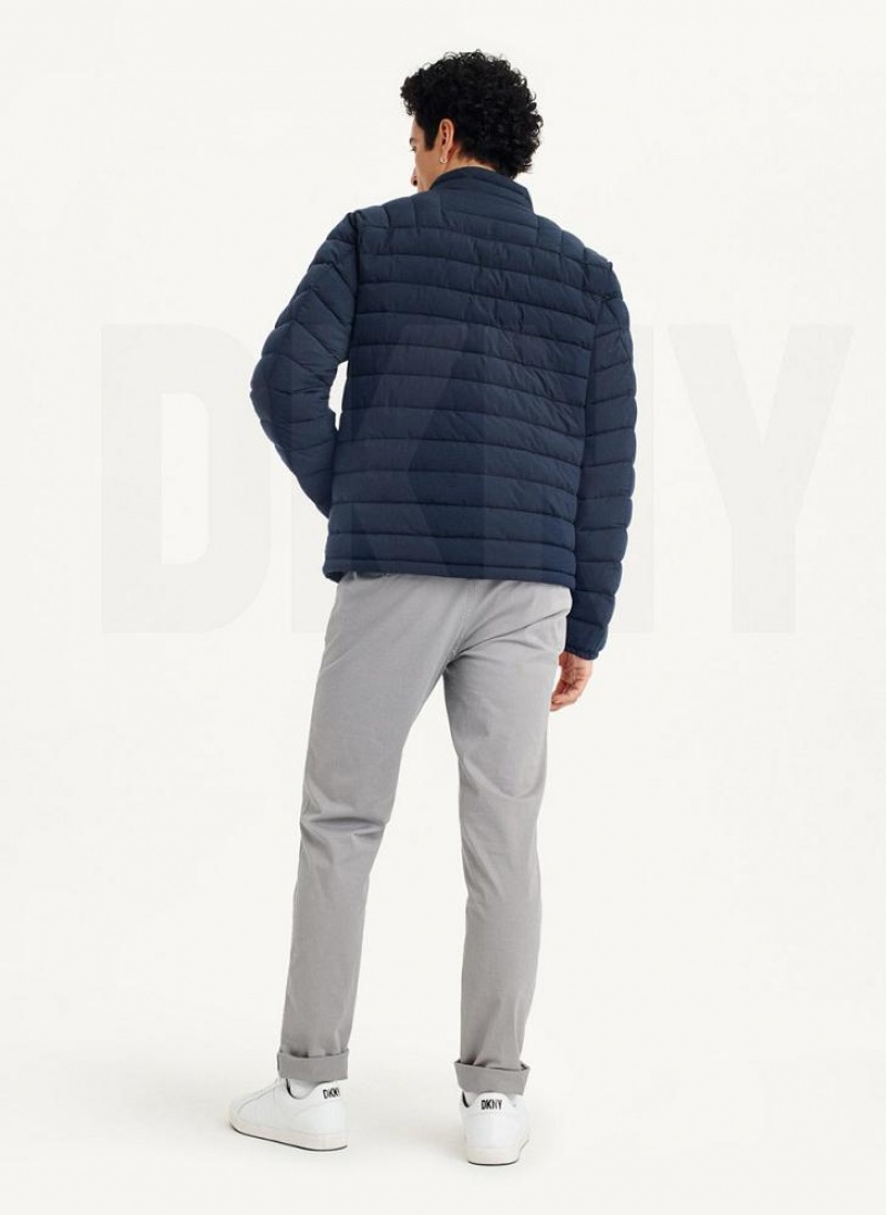 Navy Men's DKNY Packable Puffer Jacket | Australia-D1599
