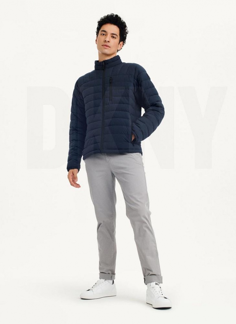 Navy Men's DKNY Packable Puffer Jacket | Australia-D1599