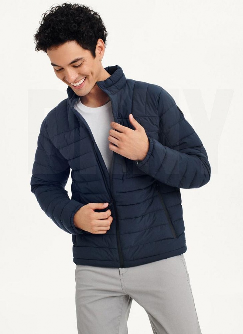 Navy Men\'s DKNY Packable Puffer Jacket | Australia-D1599