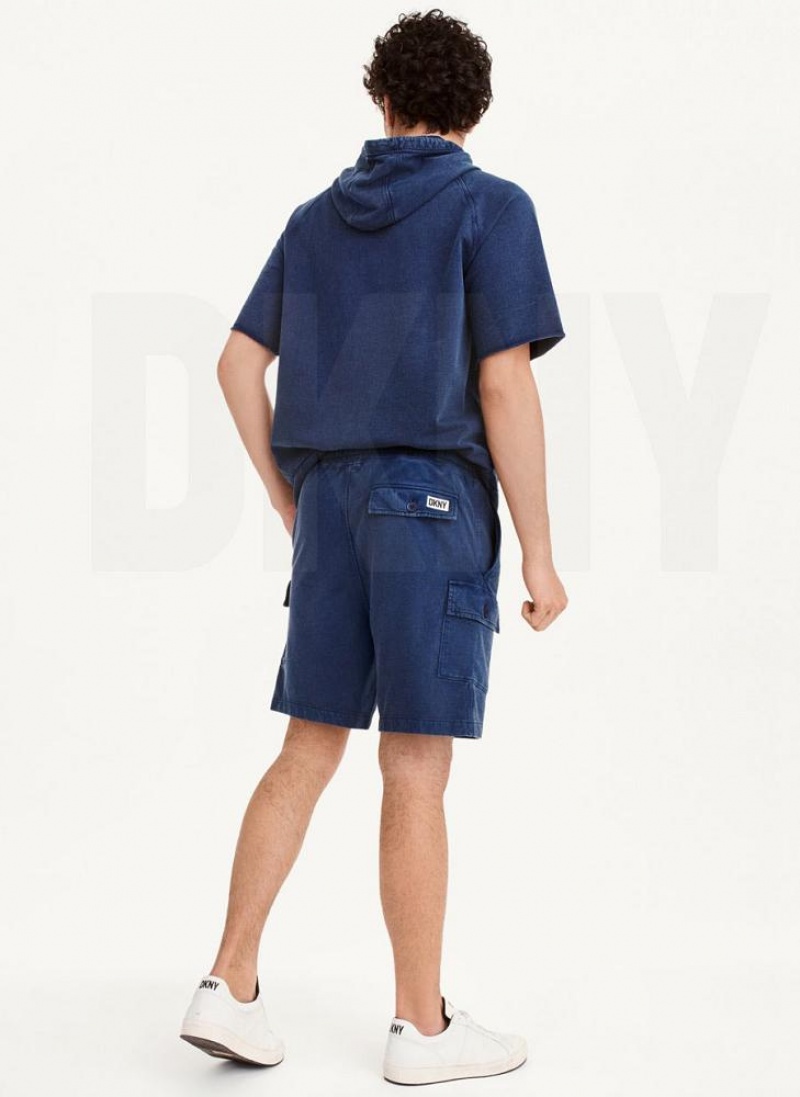 Navy Men's DKNY Pigment Garment Dye Shorts | Australia-D1260