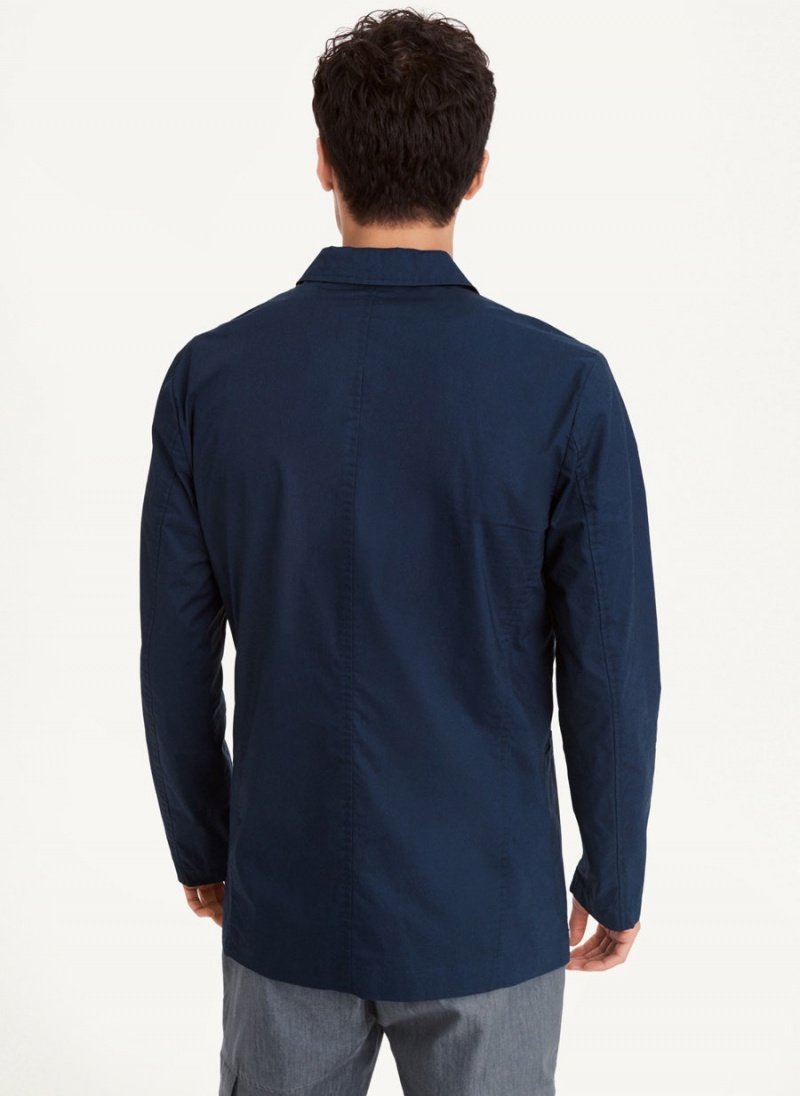 Navy Men's DKNY Poplin Blazers | Australia-D0292