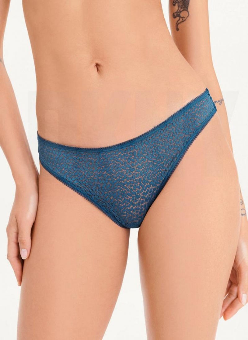 Navy Women\'s DKNY Modern Lace Thong | Australia-D1009