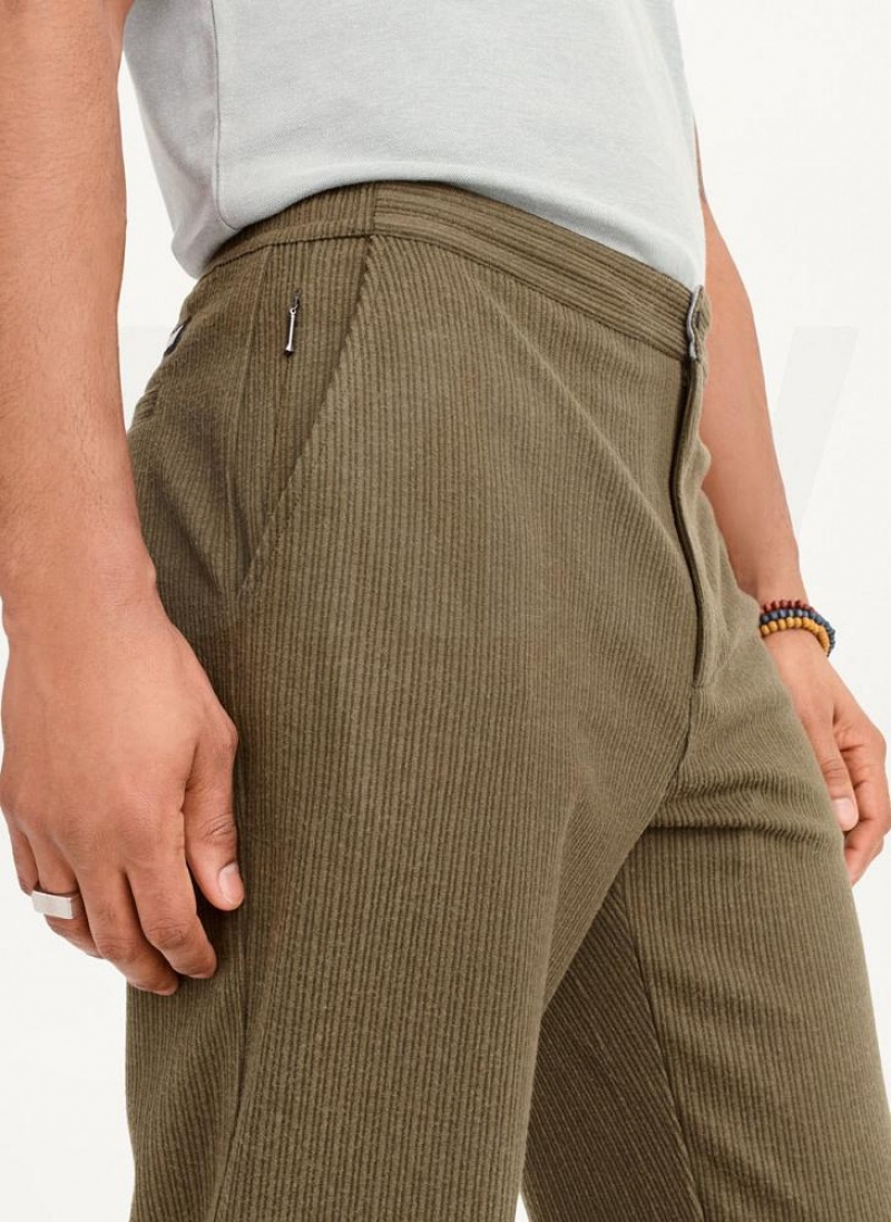 Olive Men's DKNY Knit Texture Pants | Australia-D0685