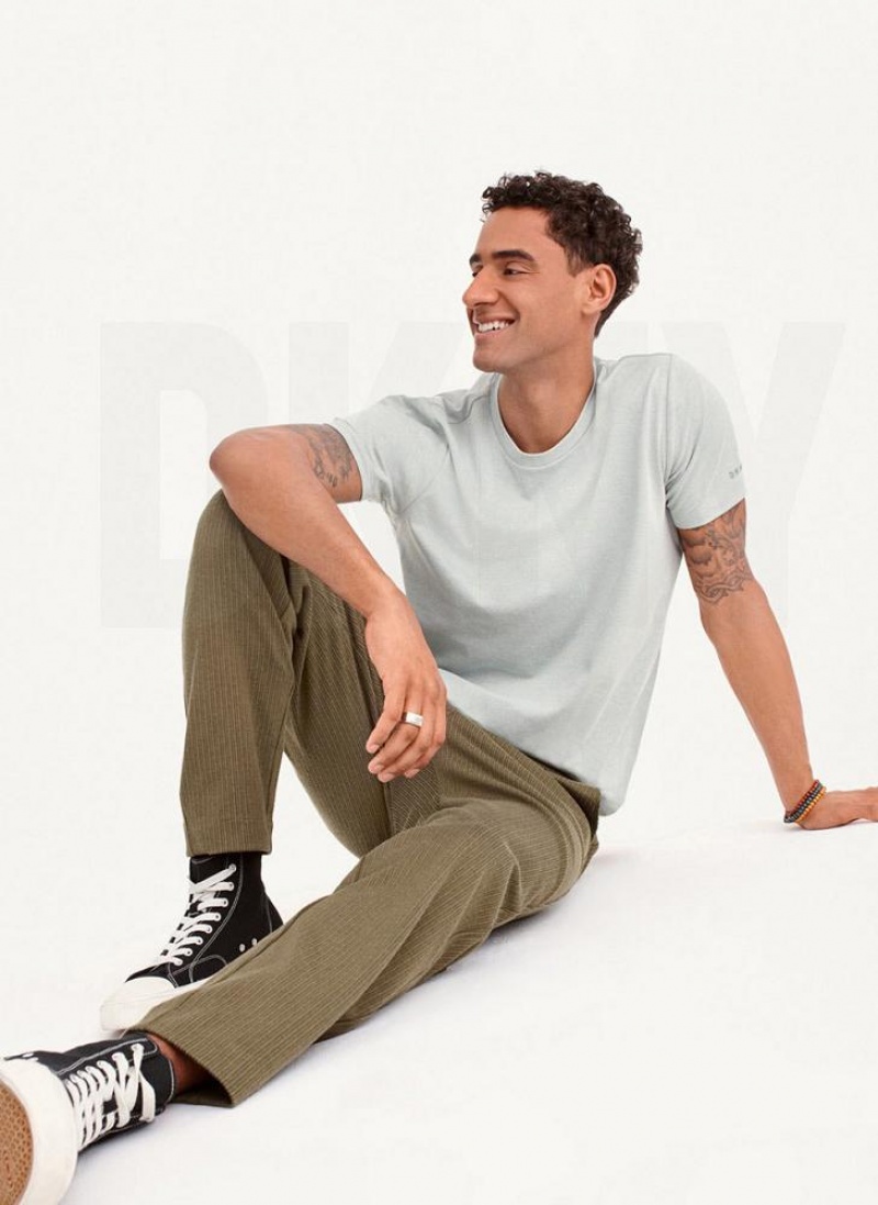 Olive Men\'s DKNY Knit Texture Pants | Australia-D0685