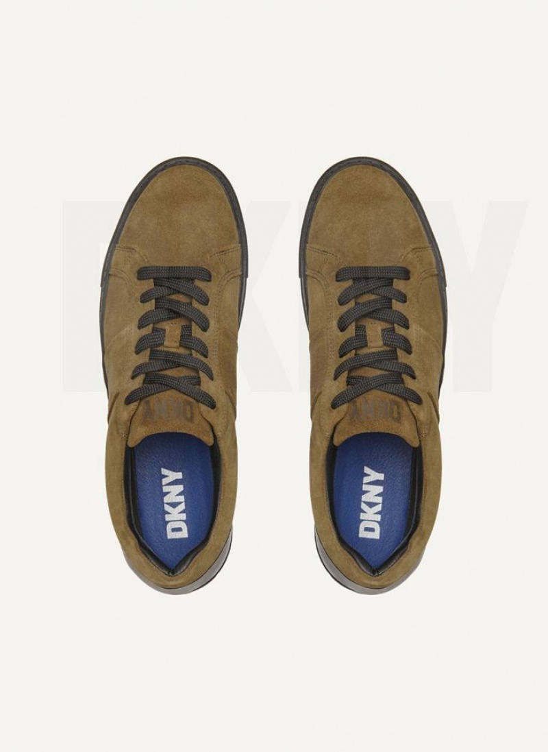 Olive Men's DKNY On The Go Sneakers | Australia-D1738