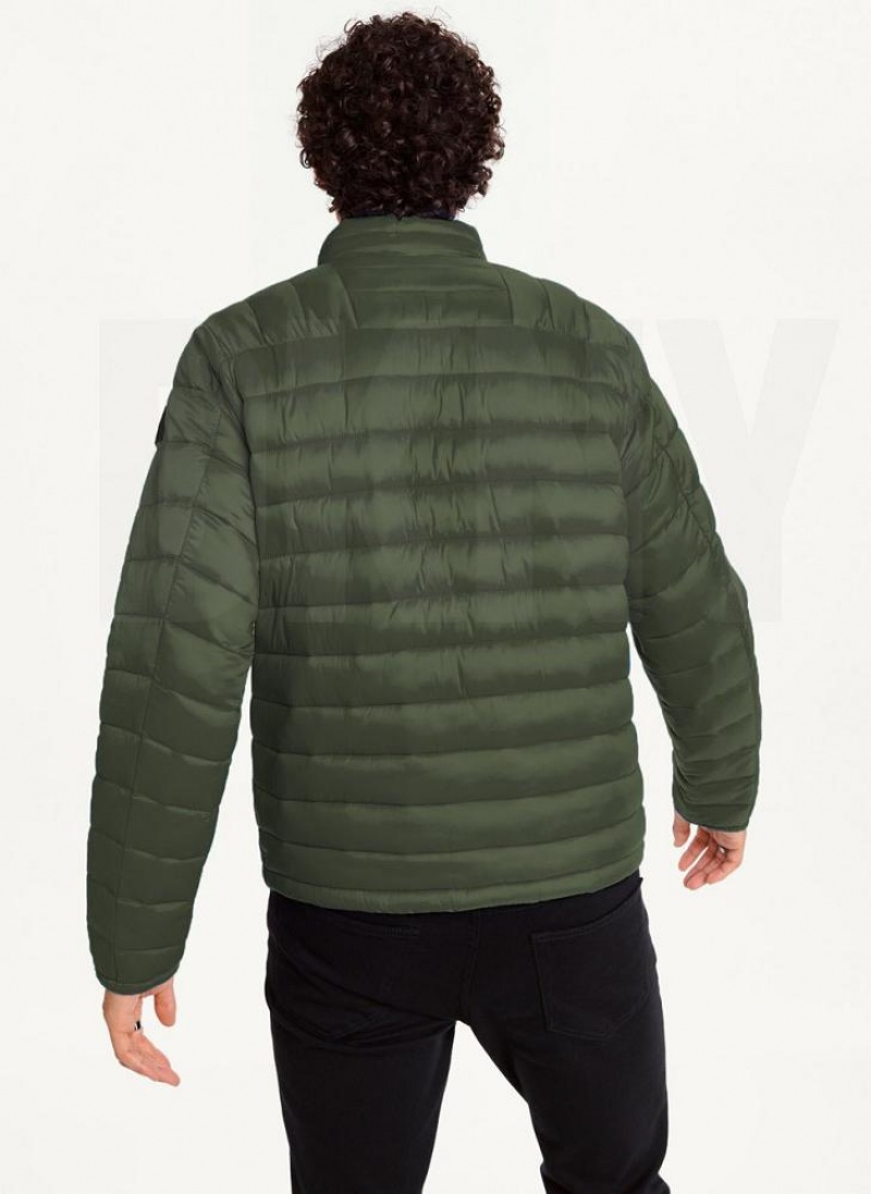 Olive Men's DKNY Packable Puffer Jacket | Australia-D1625