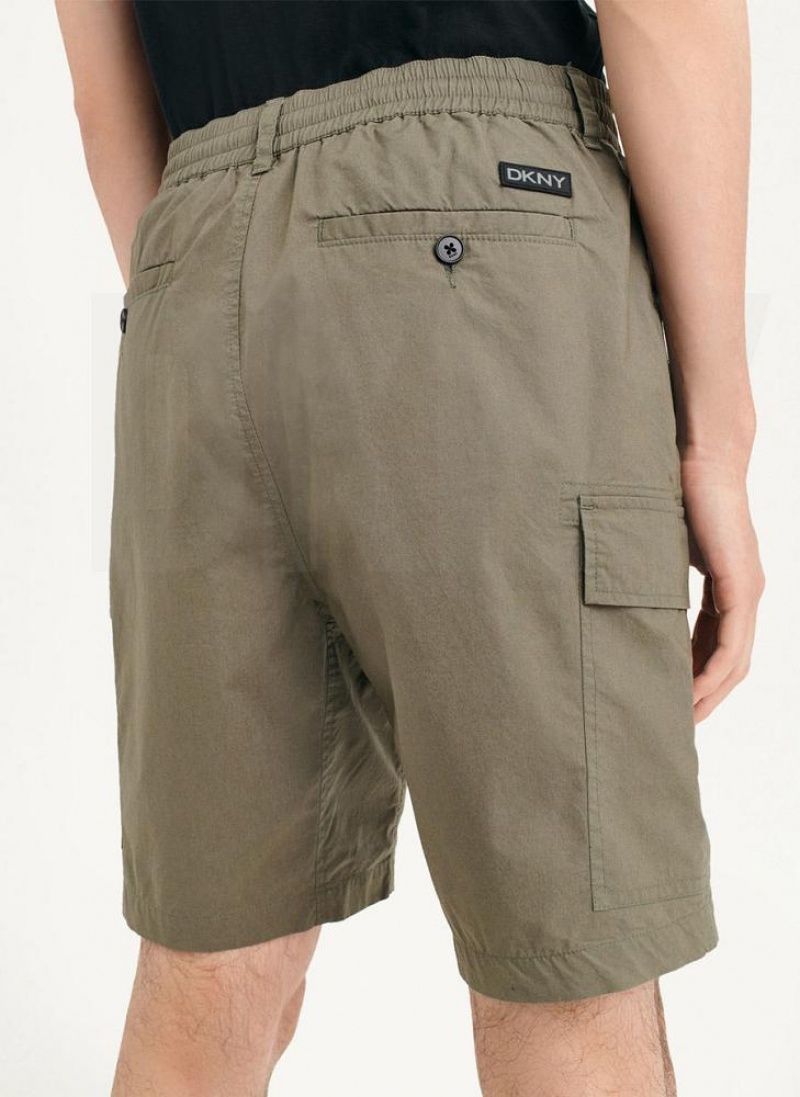 Olive Men's DKNY Poplin Cargo Shorts | Australia-D0929
