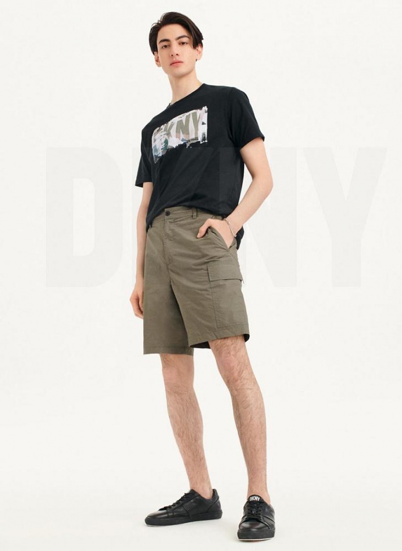 Olive Men's DKNY Poplin Cargo Shorts | Australia-D0929
