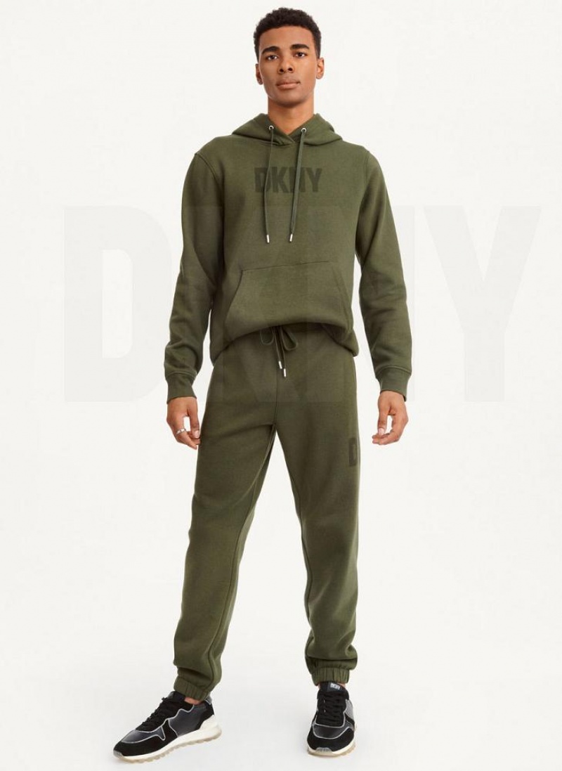 Olive Men's DKNY Shadow Logo Joggers | Australia-D0853