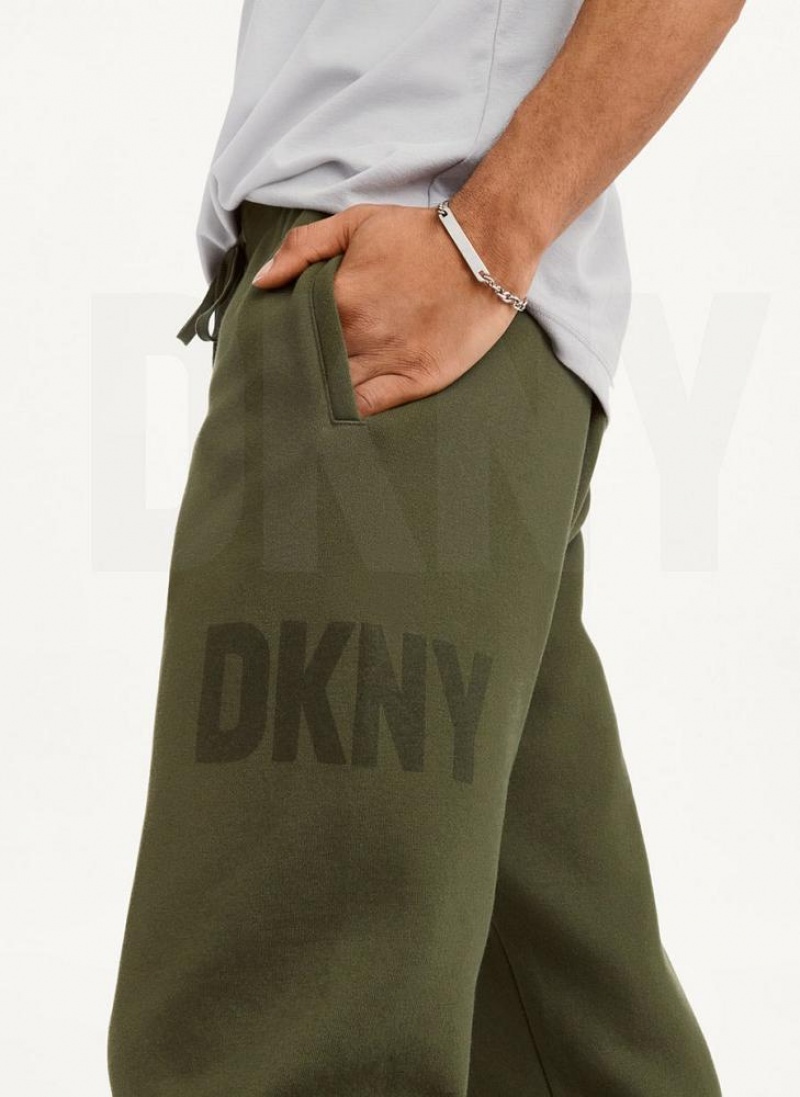 Olive Men's DKNY Shadow Logo Joggers | Australia-D0853