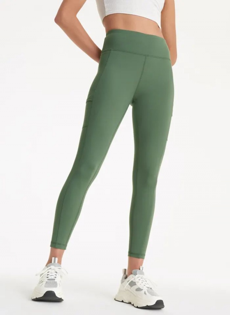 Olive Women\'s DKNY Cargo with Pockets Leggings | Australia-D1930