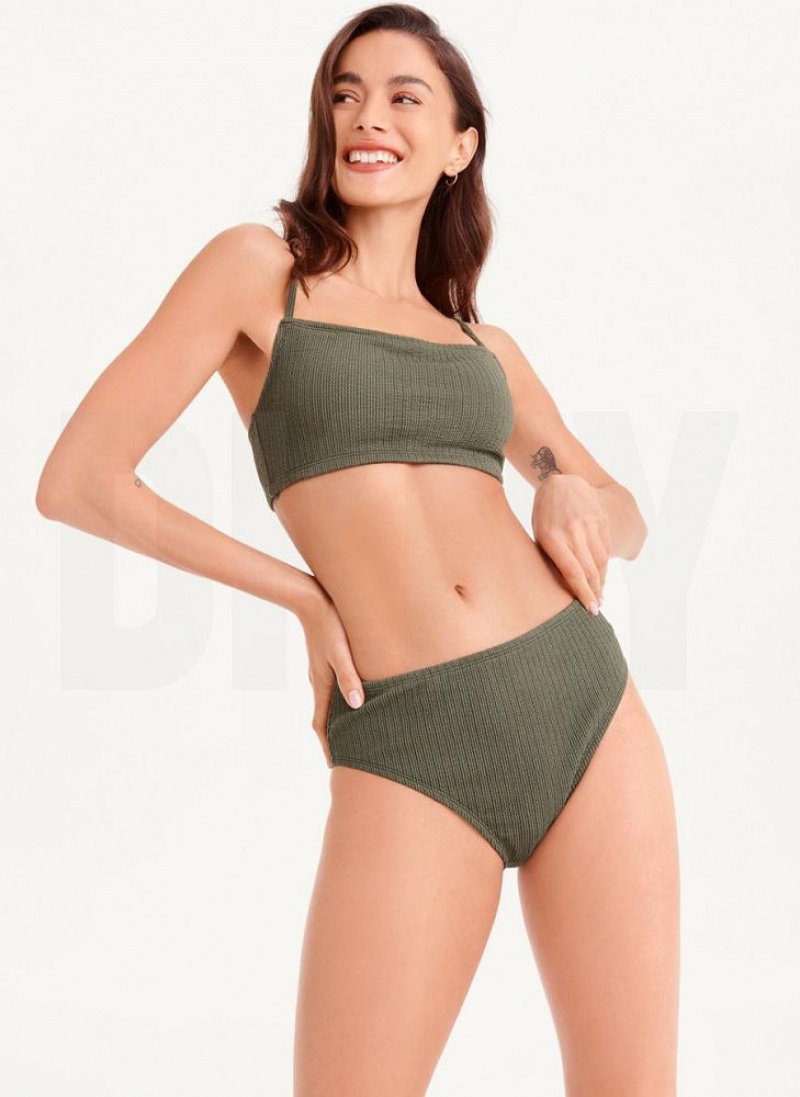 Olive Women's DKNY High Waisted Bikini Bottom | Australia-D0761