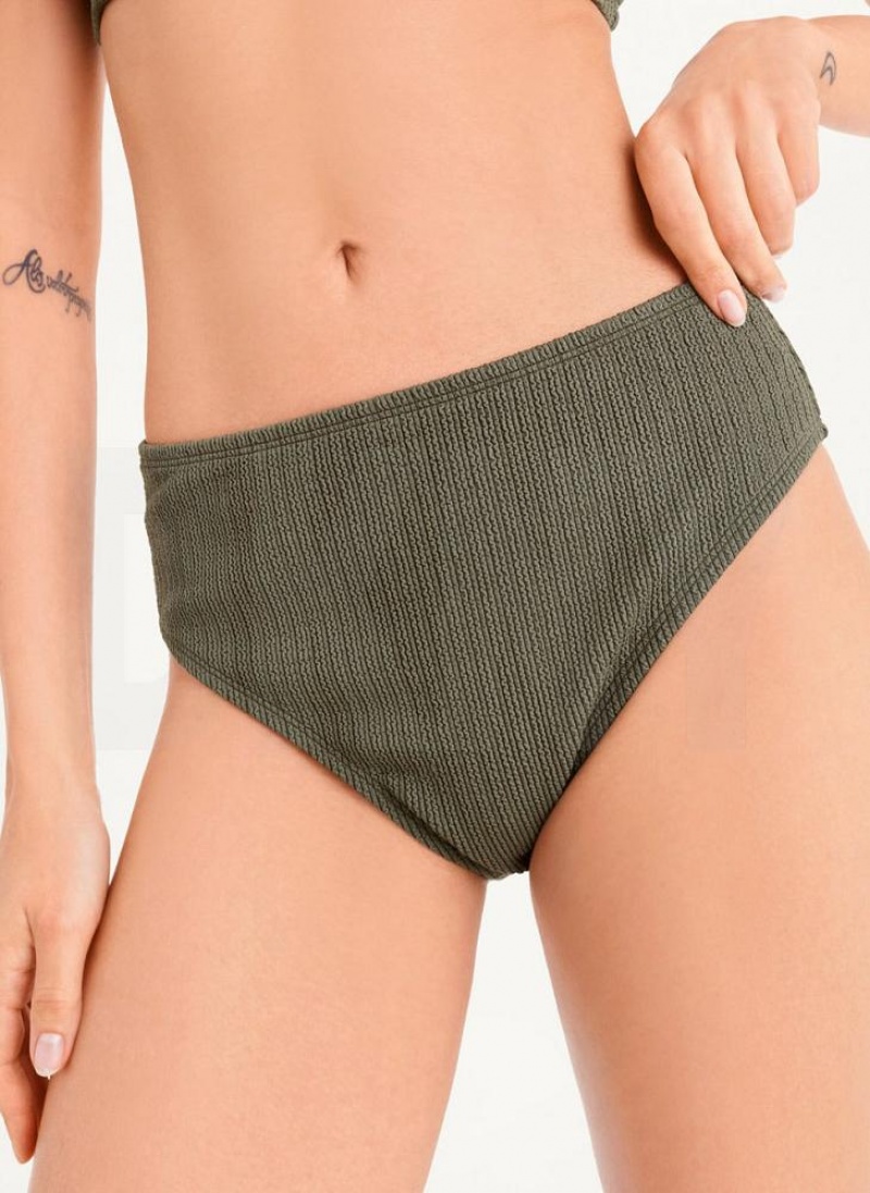 Olive Women\'s DKNY High Waisted Bikini Bottom | Australia-D0761