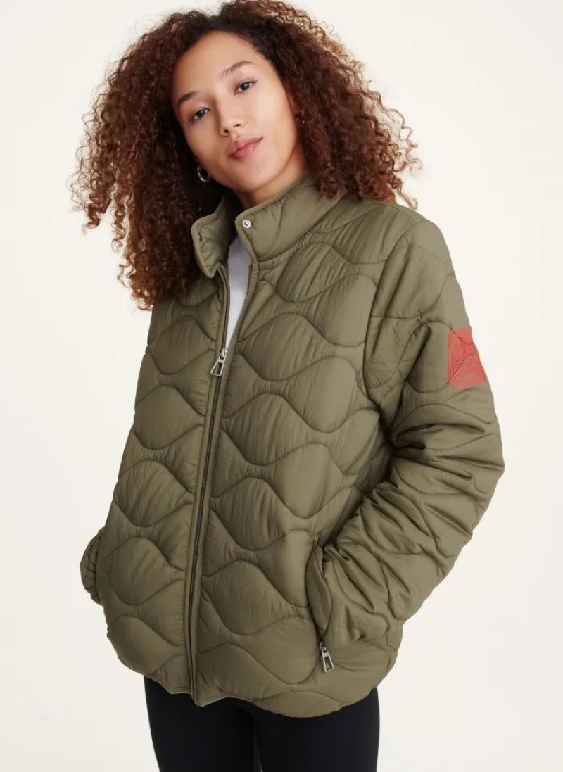 Olive Women\'s DKNY Quilted Packable Jackets | Australia-D0219