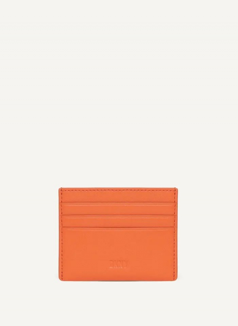 Orange Men\'s DKNY Card Case Wallets | Australia-D0969