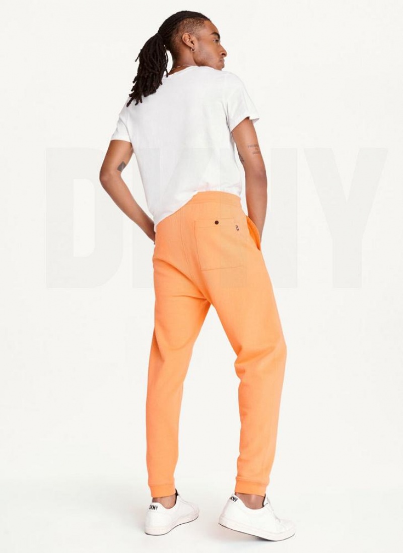Orange Men's DKNY Logo Pants | Australia-D0291