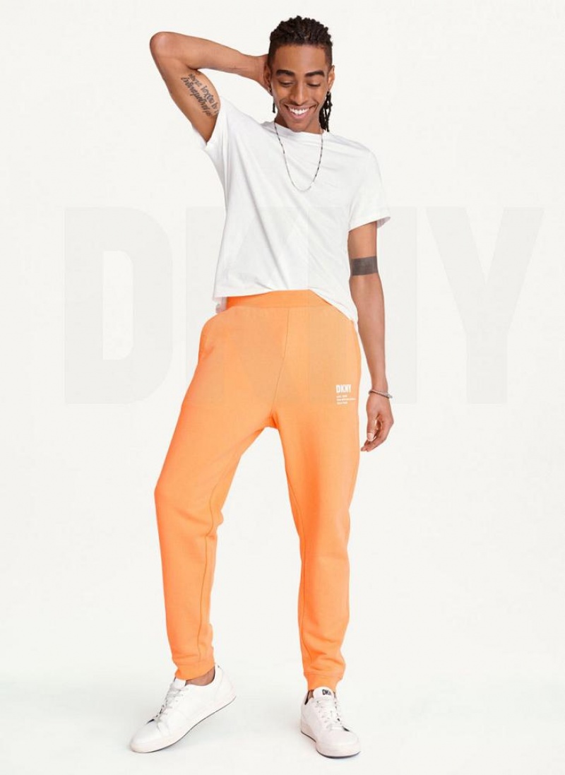 Orange Men's DKNY Logo Pants | Australia-D0291