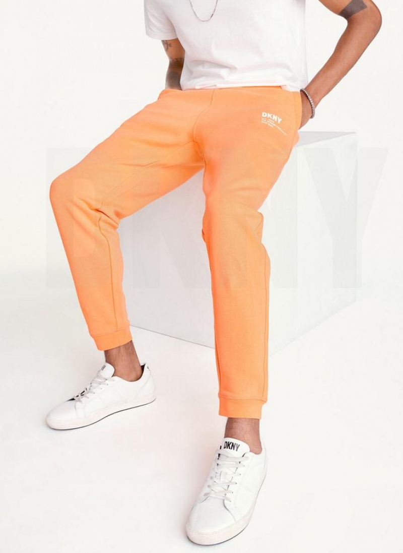 Orange Men\'s DKNY Logo Pants | Australia-D0291