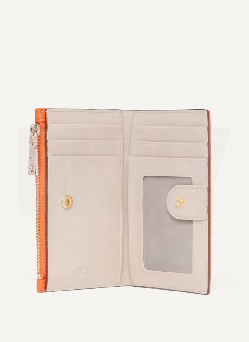 Orange Women's DKNY Elsa Bifold Card Holder Wallets | Australia-D1520