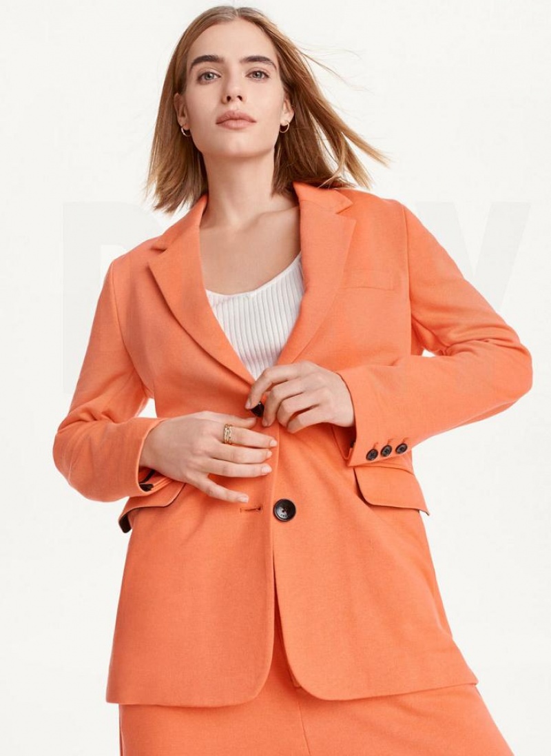 Orange Women's DKNY French Terry Soft Blazers | Australia-D1153