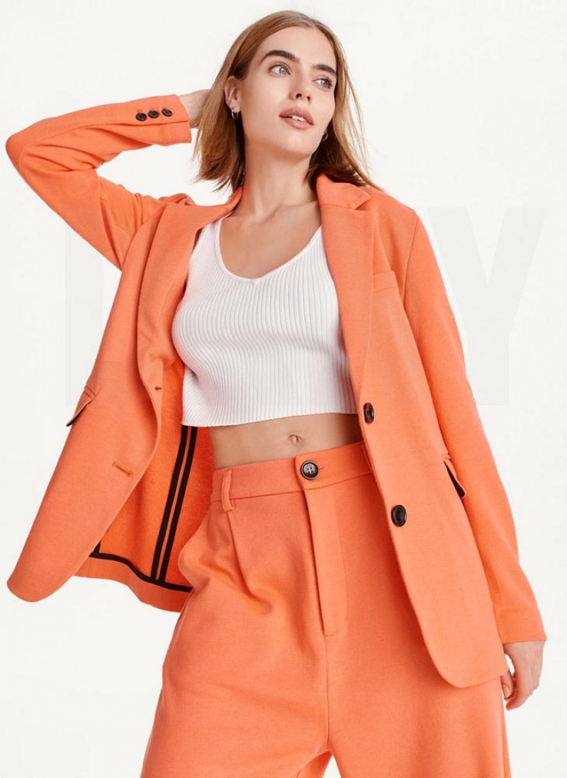 Orange Women\'s DKNY French Terry Soft Blazers | Australia-D1153